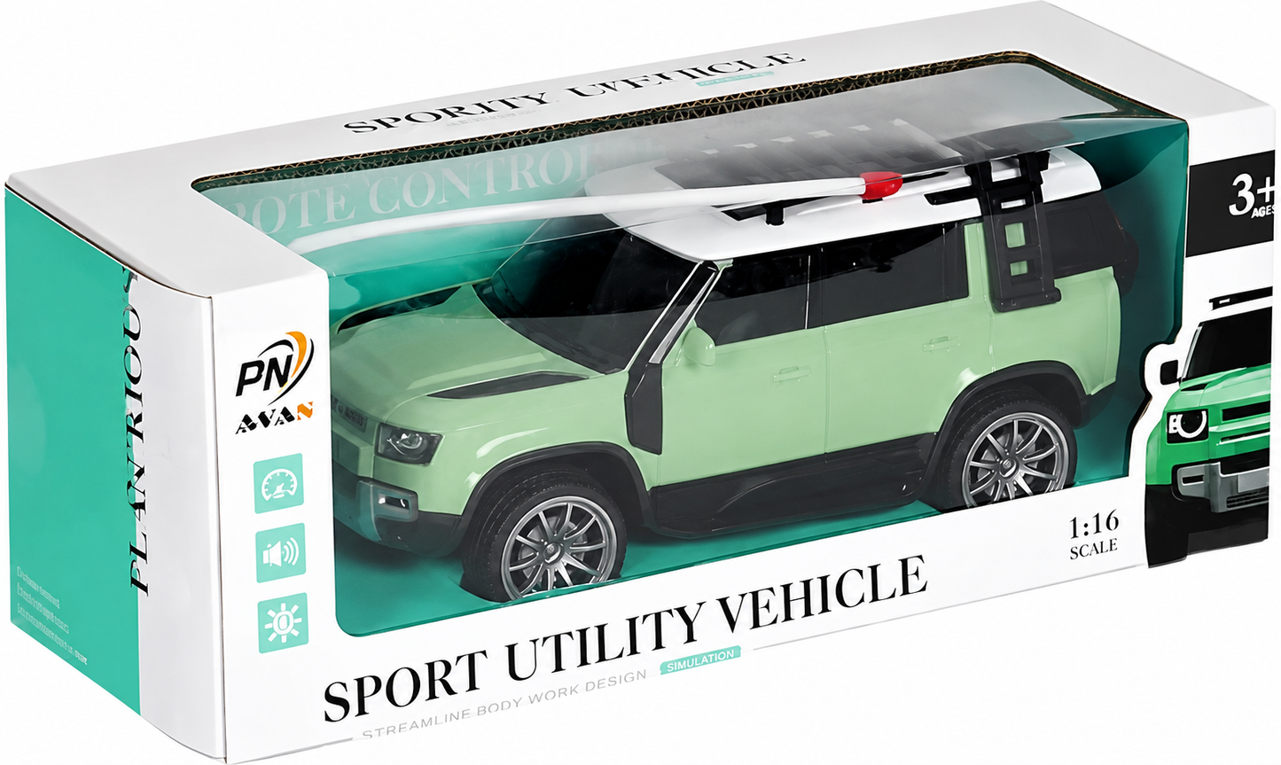RC Spray Mist SUV Defender Car with Remote Control, +3 Years