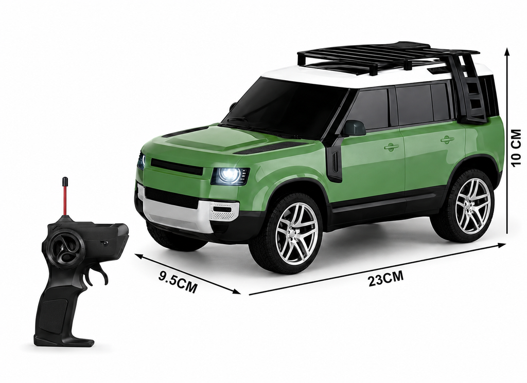 RC Spray Mist SUV Defender Car with Remote Control, Rechargeable Off-Road Toy Vehicle for Kids (3+ Years)