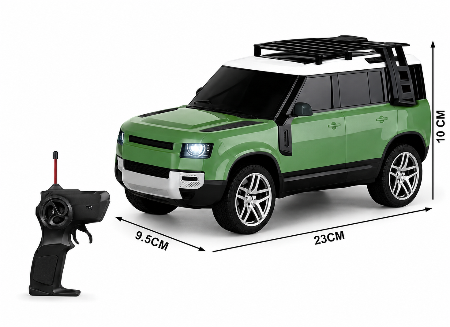 RC Spray Mist SUV Defender Car with Remote Control, Rechargeable Off-Road Toy Vehicle for Kids (3+ Years)