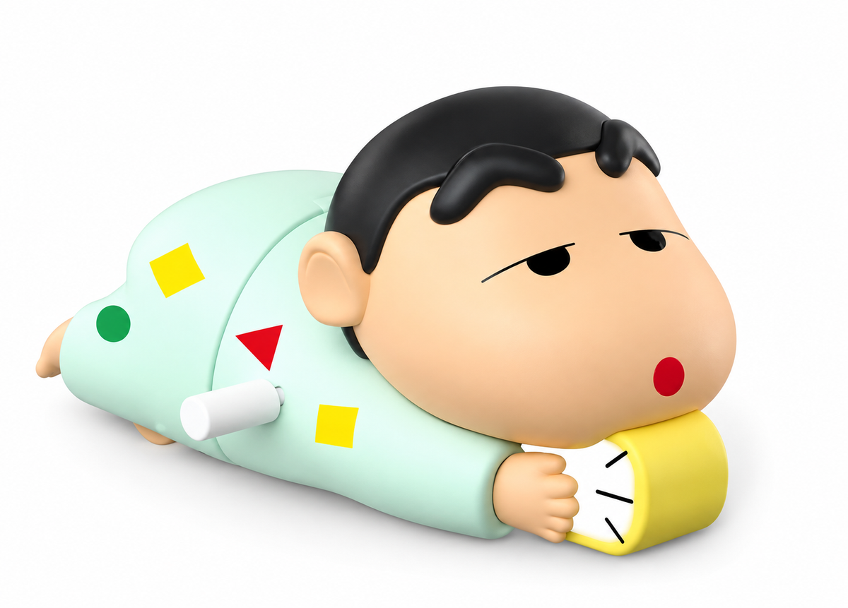 Shinchan Cuddle Clock Pillow Toy – Cute Cartoon Plush Cushion