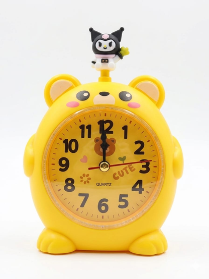 Alarm Desk Clock Kids Topper with Pen, Pencil Stand Yellow
