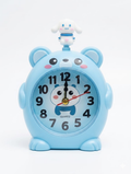 Alarm Desk Clock Kids Cartoon Alarm Clock Bear Shaped Table Clock with Cute Character Topper with Pen, Pencil Stand Sky blue color