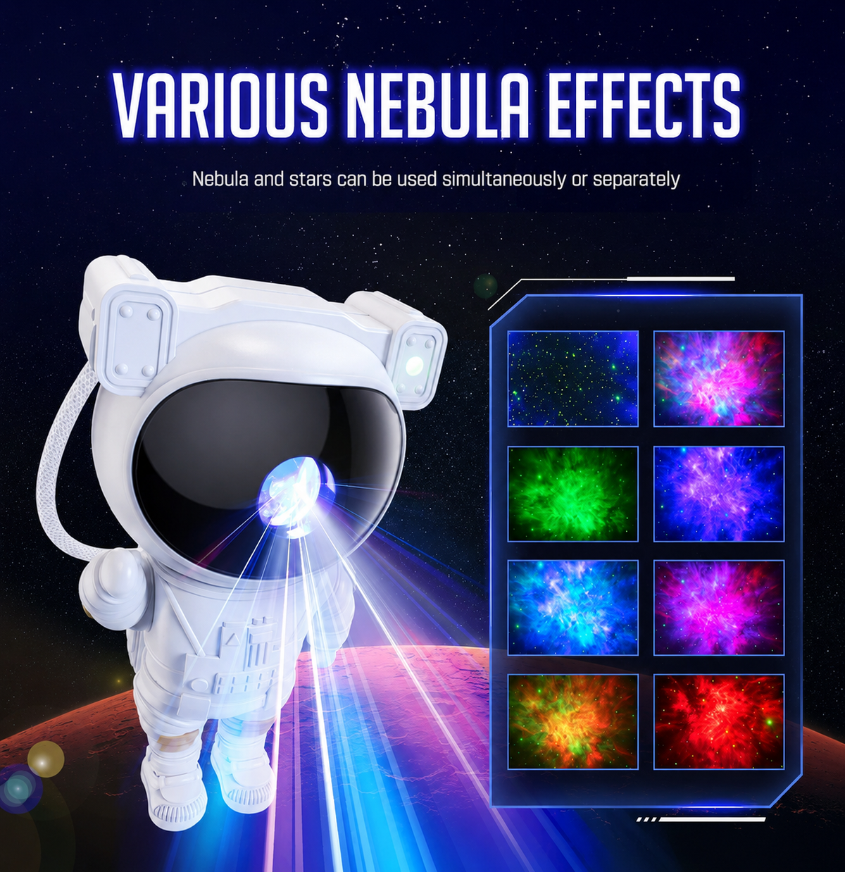 Astronaut Galaxy Star Projector Night Lamp with Remote Control